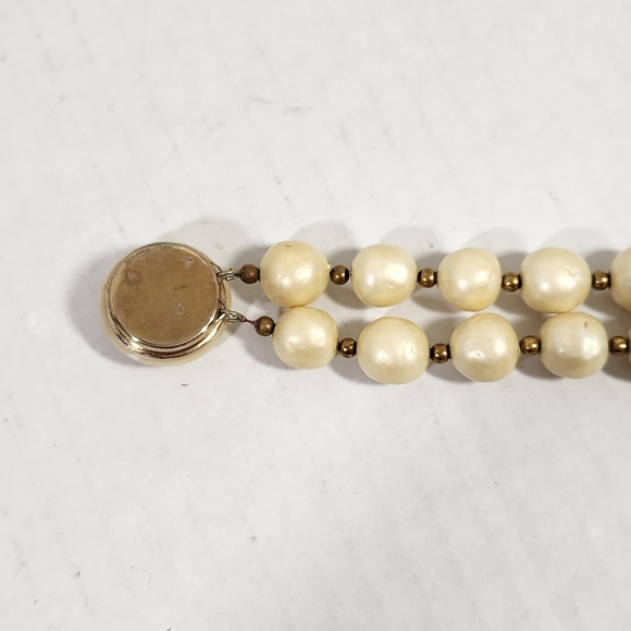 Vintage Antique Baroque glass pearl bracelet w slide clasp - Picture 9 of 10